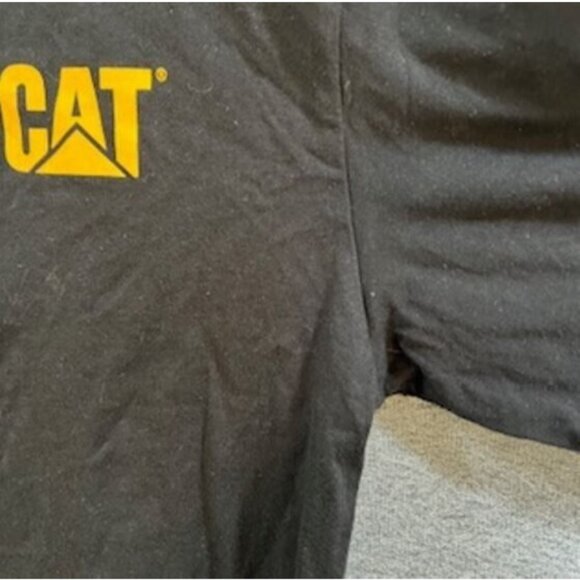 Caterpillar CAT Mens Long Sleeve Size Large Black Crew Neck Logo Black Arm Logo - Picture 7 of 9